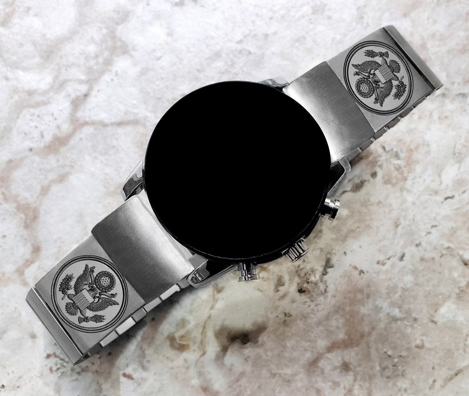 Engraved Watch Band for Garmin Fenix 7X Pro 6X Pro 5X Plus Fenix 3 Descent Mk3i 51mm Mk2i Mk2 Mk1 Enduro 2 Stainless Steel Strap AS1 A26